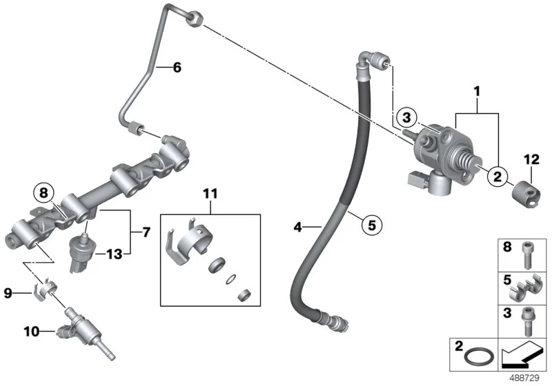 BMW Halter Injektor F20 F21 F30 F31 R55 R56 R57 R58 R59 R60 R61 13537540438
