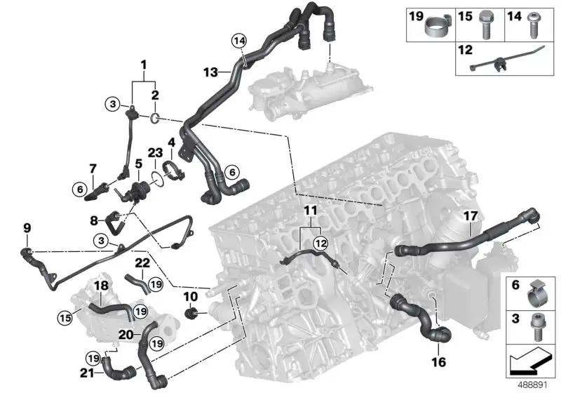 BMW Schlauch SCR-Dosiermodul G01 G02 G05 G06 G07 G11 G12 G14 G15