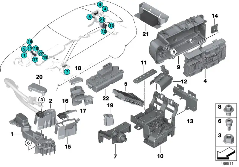 BMW B+ Verteiler Fremdstartstützpunkt G01 G02 G11 G12 G30 G31 G32