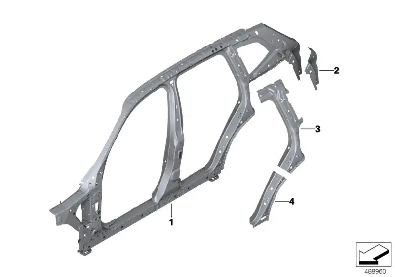 BMW Verstärkung D-Säule unten links F97 G01 41007493967