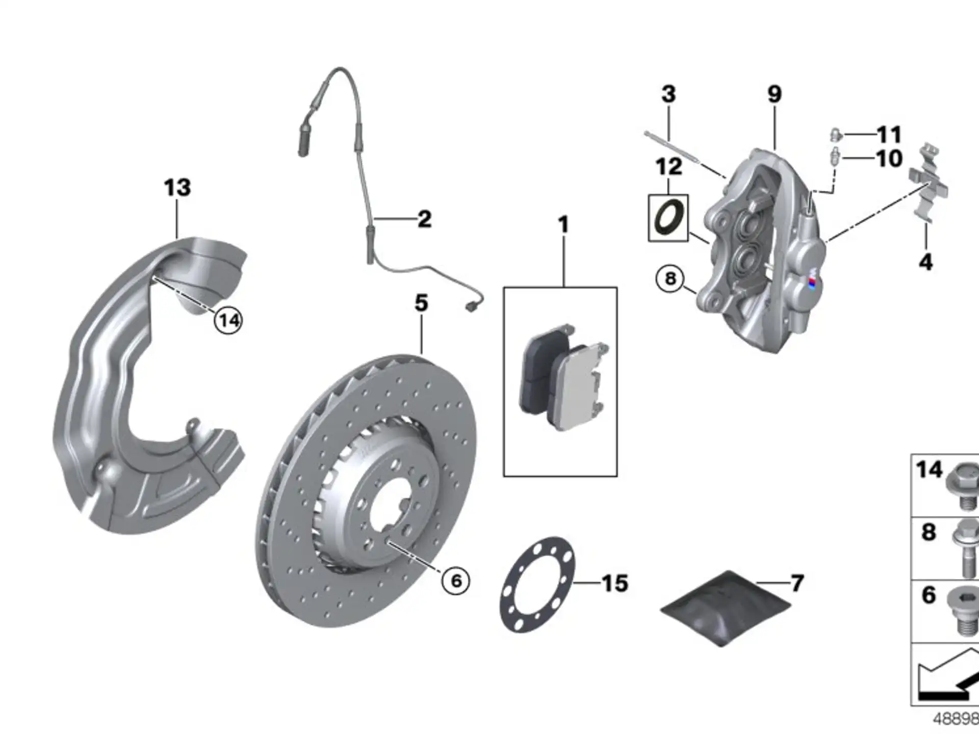 BMW Bremsscheibe belüftet gelocht links F87 F87N 34118072017