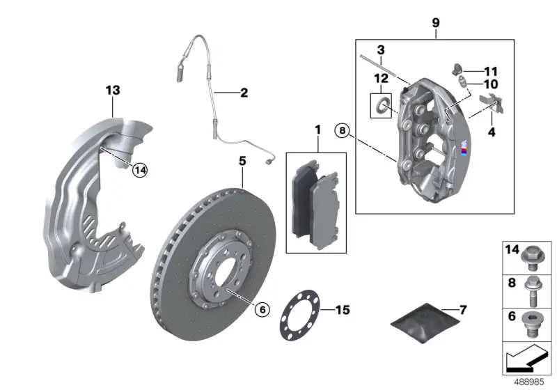 BMW Bremssattelgehäuse rechts F80 F82 F83 F87N 34117850464 - 3er