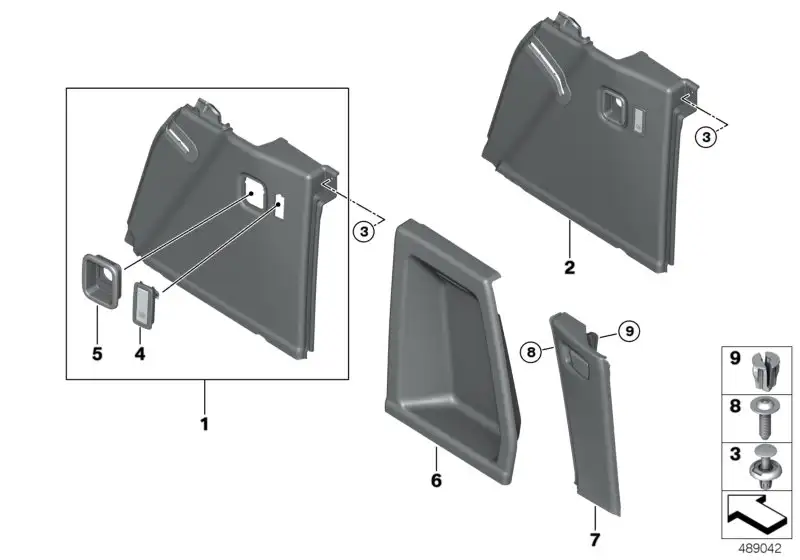 BMW Klappe Gepäckraum rechts F97 G01 51477445814 - Bildposition 0