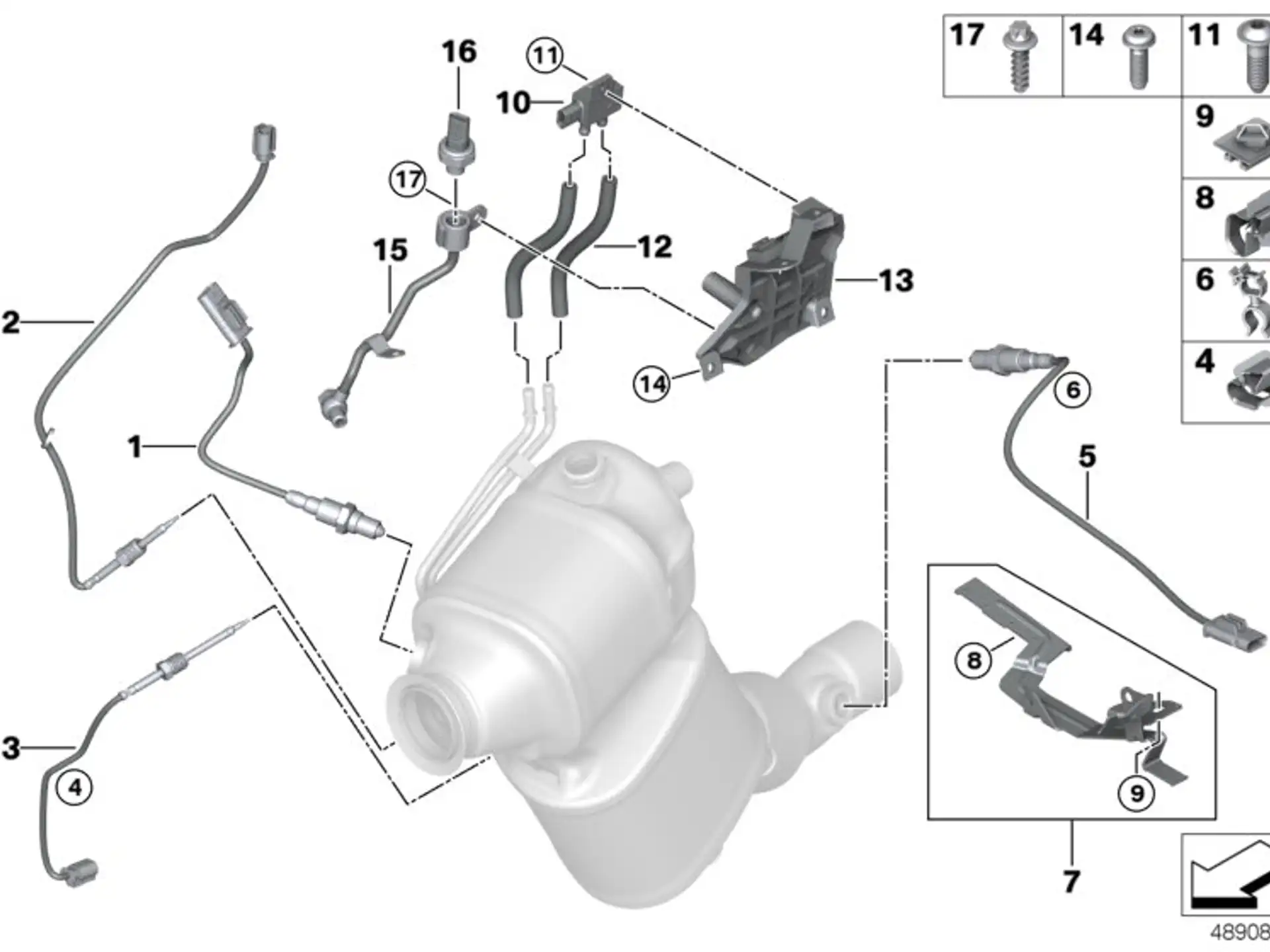 BMW Abgastemperatursensor G01 G02 G05 G11 G12 G20 G21 G30 G31 G32 13628596276