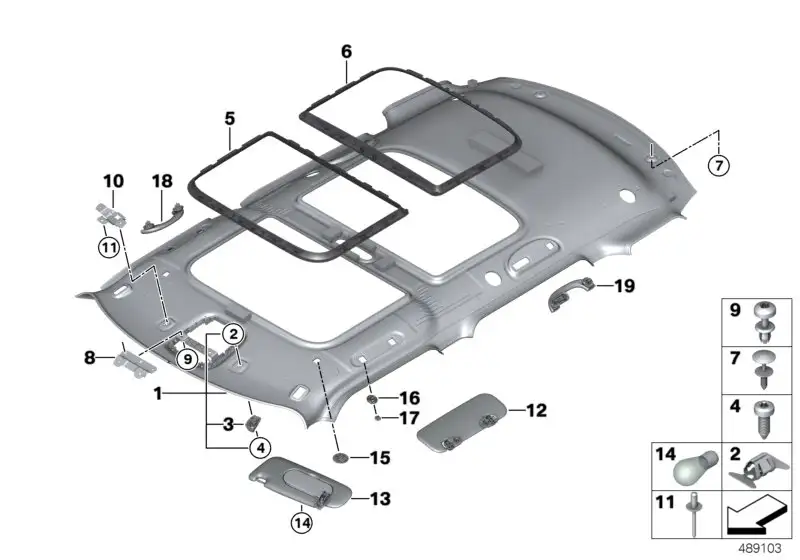 BMW Haltegriff vorn F54 F55 F56 F56E F60 51167367784 - Bildpositi