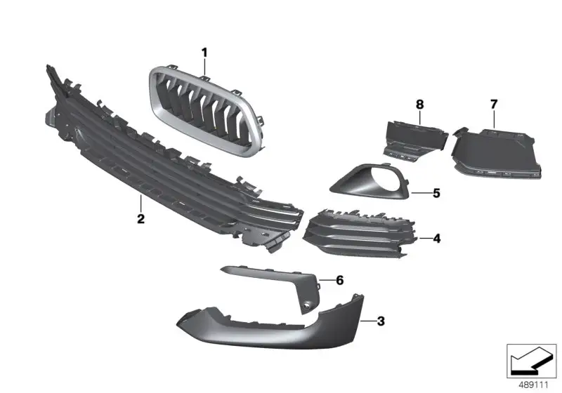 BMW Deckel Gitter rechts F39 51117429014 - Bildposition 07