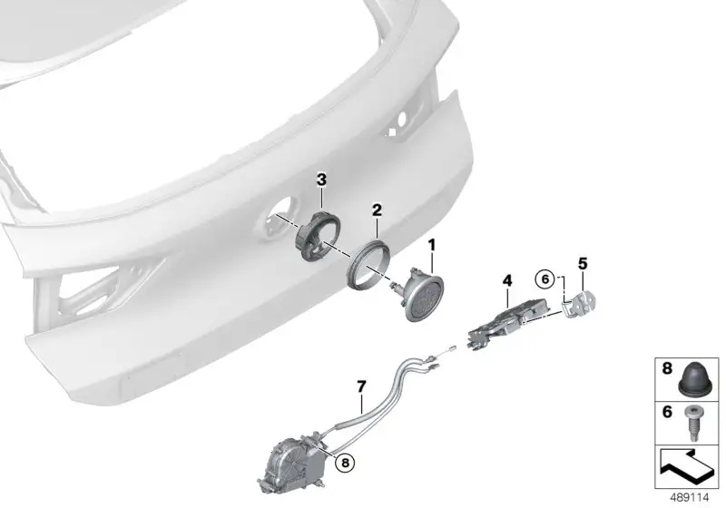 BMW Distanzhalter Emblembetätigung F39 51247462128 - Bildposition