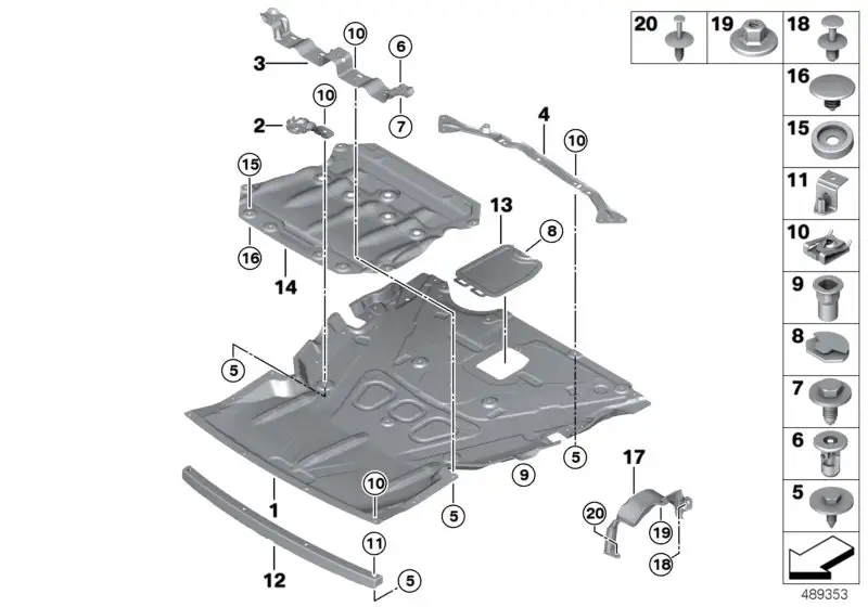 BMW Abstützung Motorraumabschirmung hinten 51757262626 - 1er, 2er