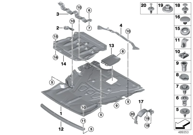 BMW Halter Motorraumabsch. Unterfahrschutz F20 F21 F22 F30 F31 F32 F34 F36 51757309591