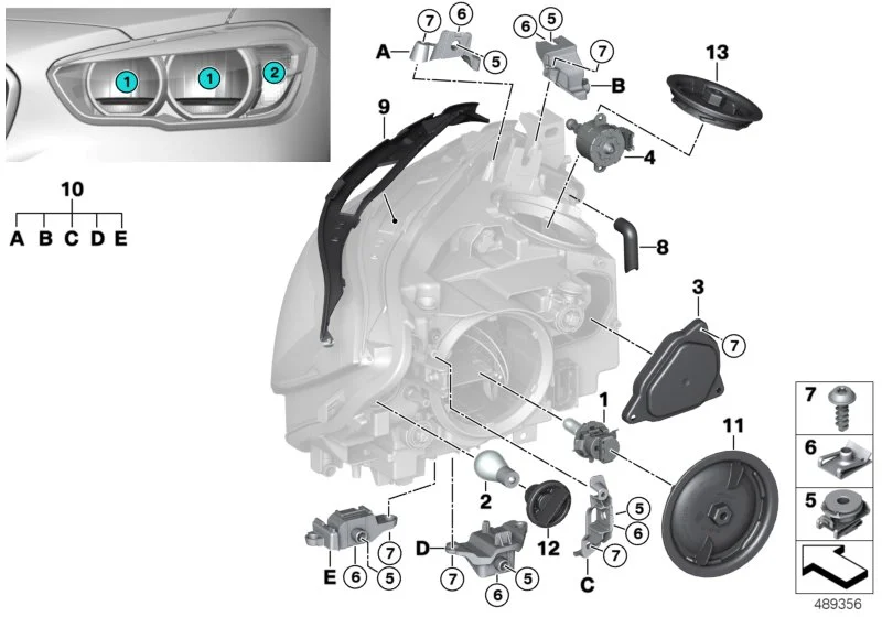 BMW Reparaturhalter rechts F20 F21 63117428432