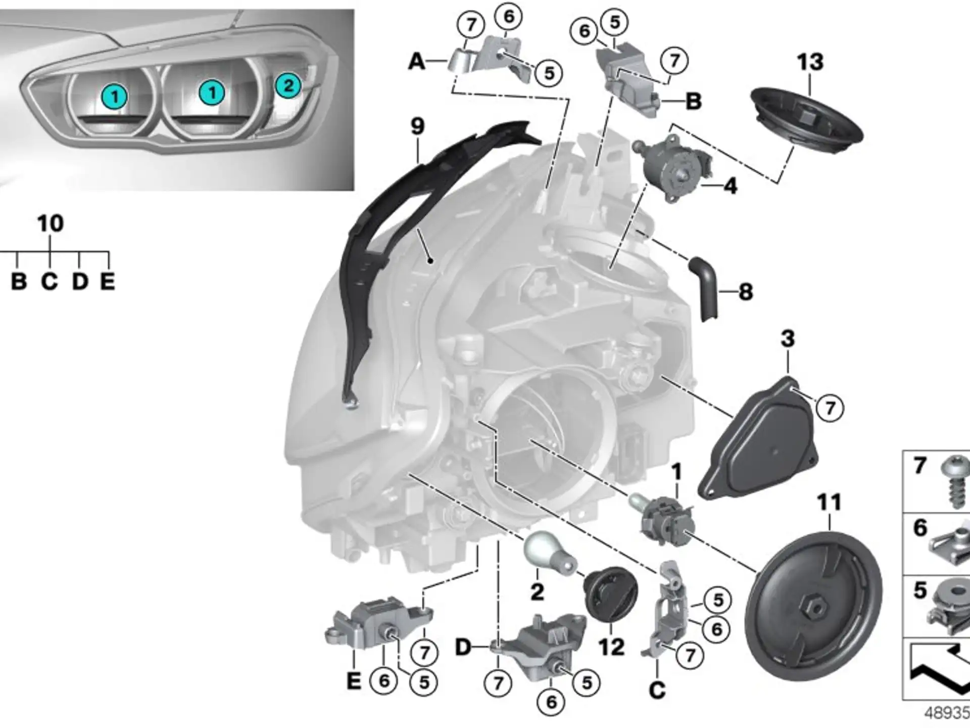 BMW Reparaturhalter rechts F20 F21 63117428432