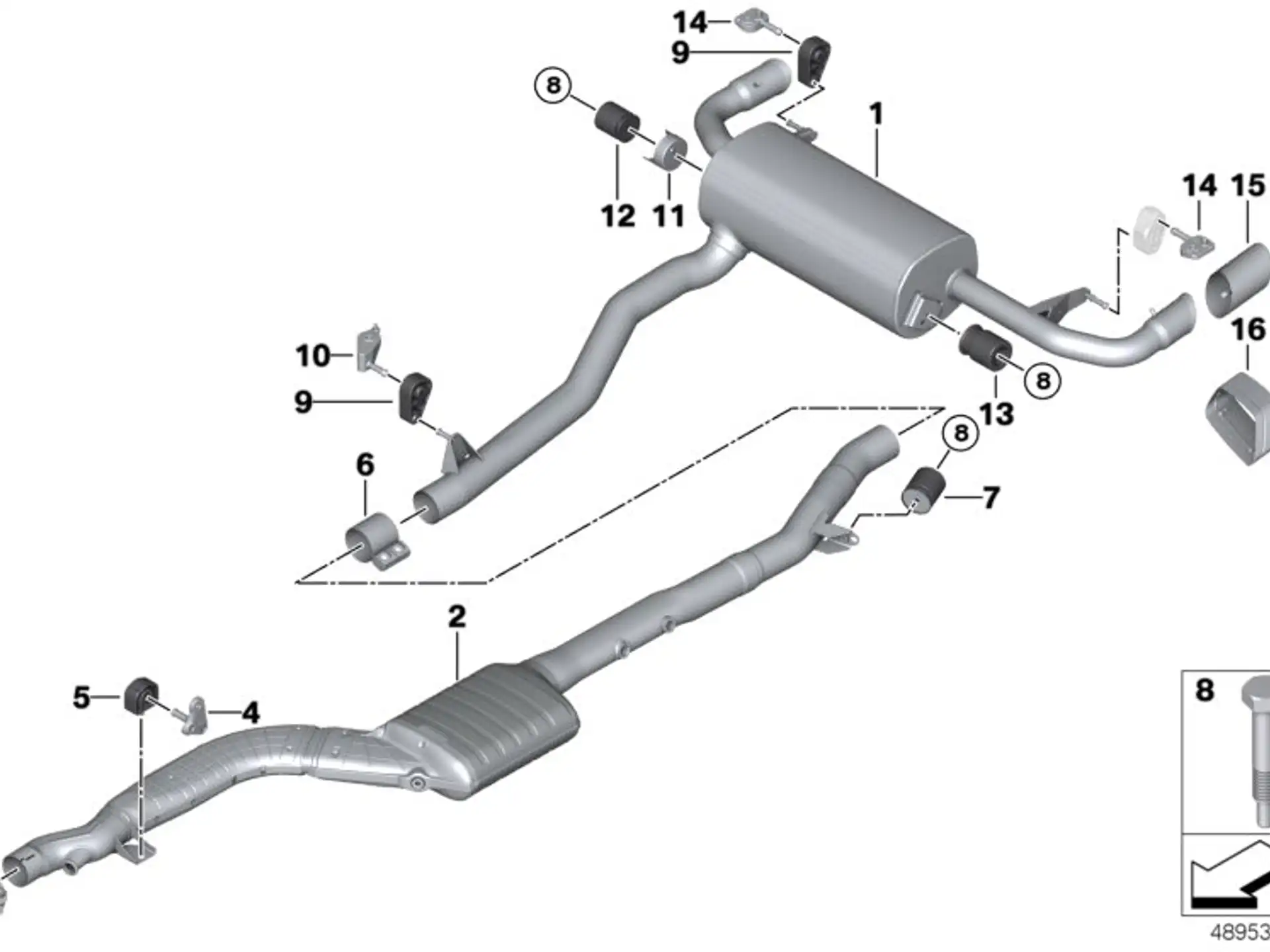 BMW Halter Nachschalldämpfer vorn 18308582062
