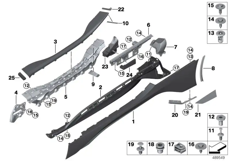 BMW Abdeckung Schweller links I12 I15 51777336367