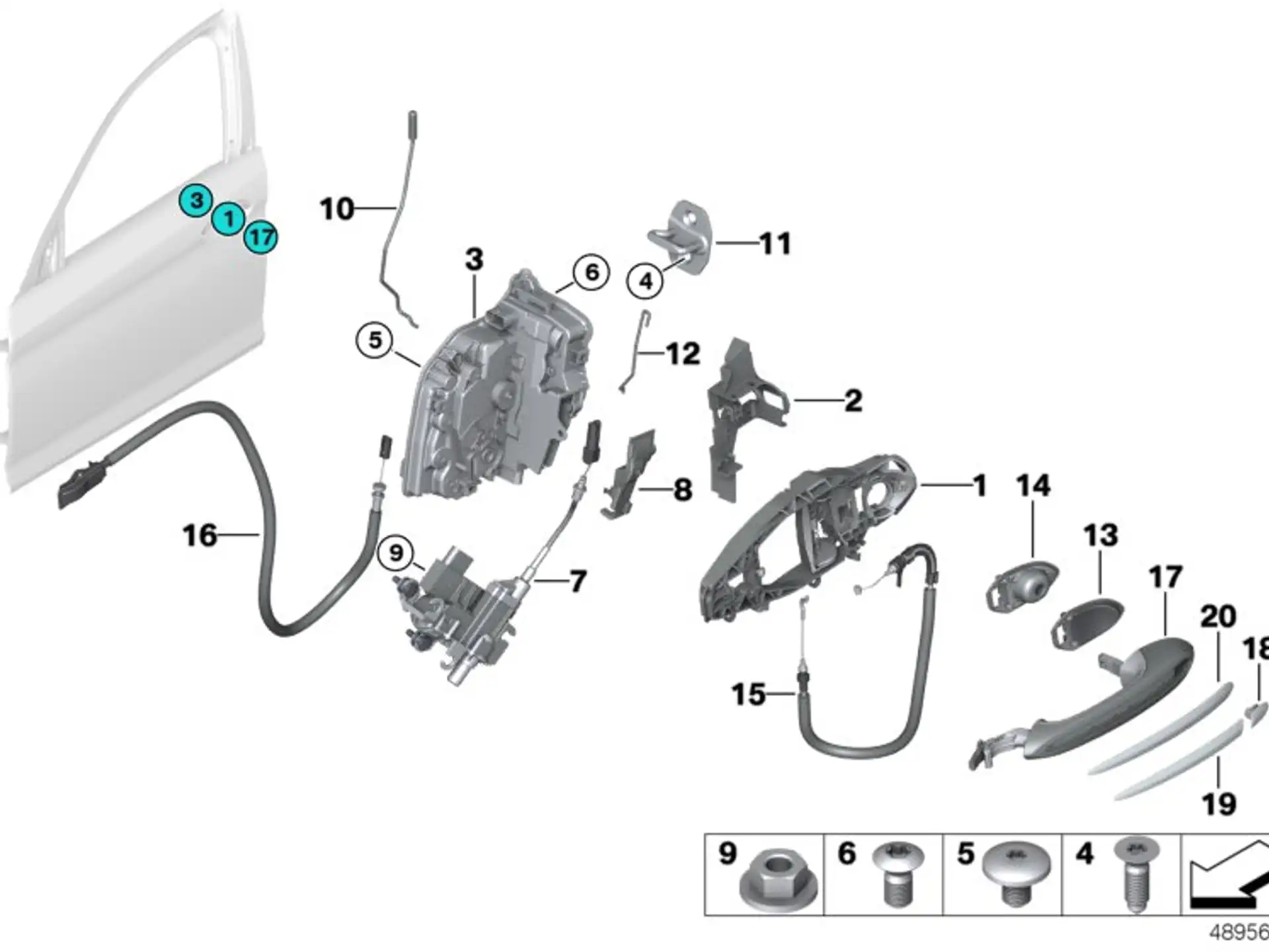 BMW Abdeckung links F90 F97 F98 G01 G02 G30 G31 G32 51217489343