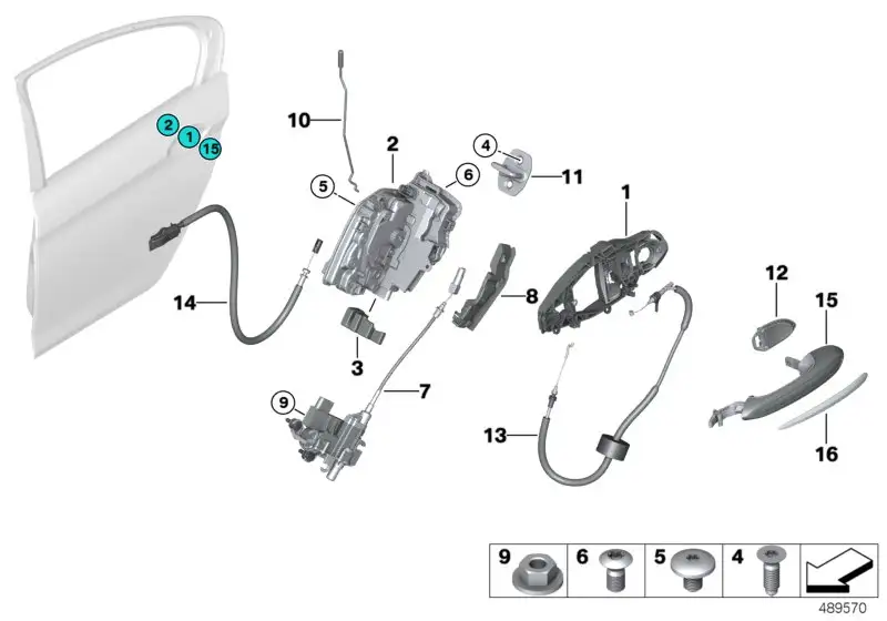 BMW Systemschloss hinten links F15 F16 F85 F86 F90 G11 G12 G30 51