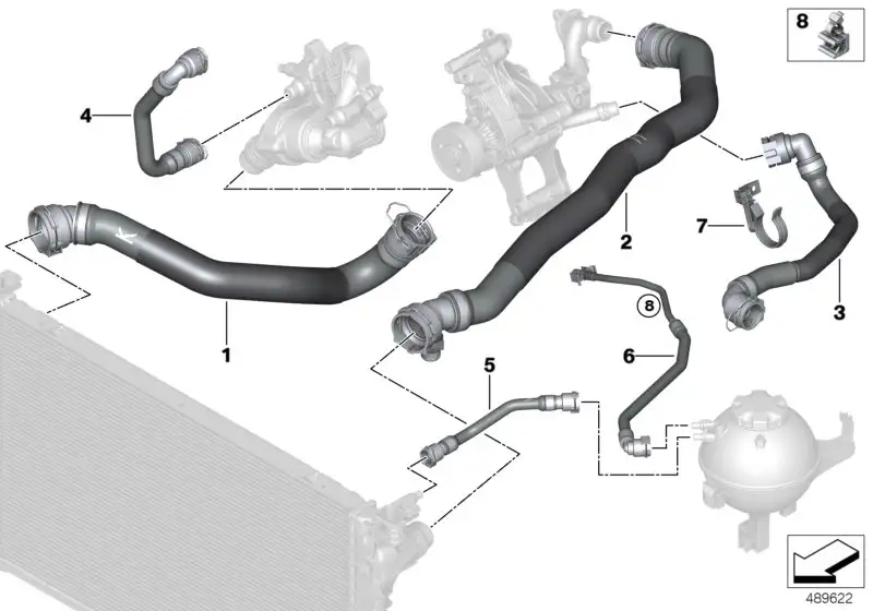 BMW Clip Kühlmittelschlauch G01 G02 G05 G06 G07 G11 G12 G14 G15 G
