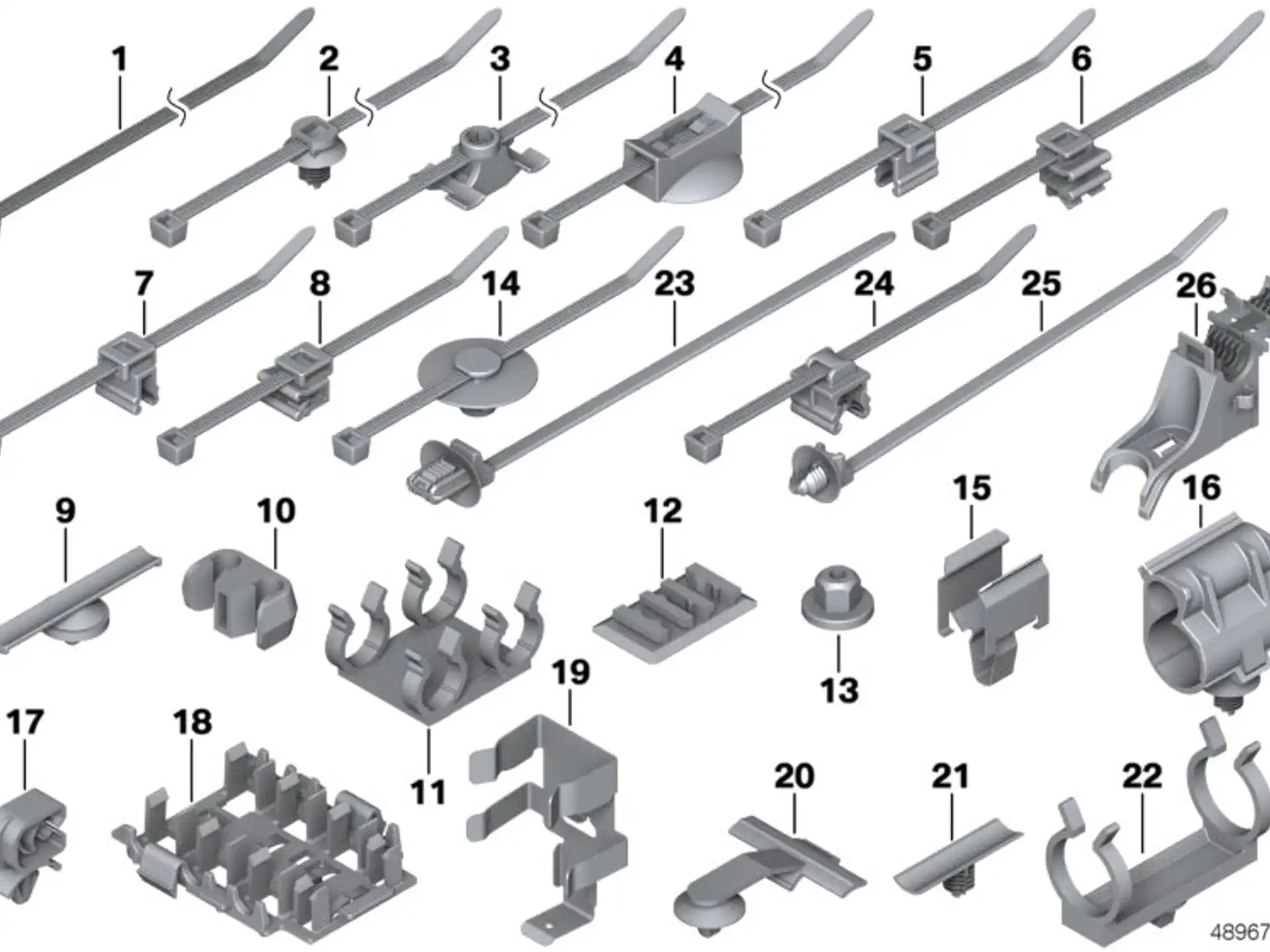 BMW Kabelbinder mit Halter K03 F54 F55 F56 F56E F57 F60 R50 R52 R53 R55 R56 R57 R58 R59 R60 R61 61137560146