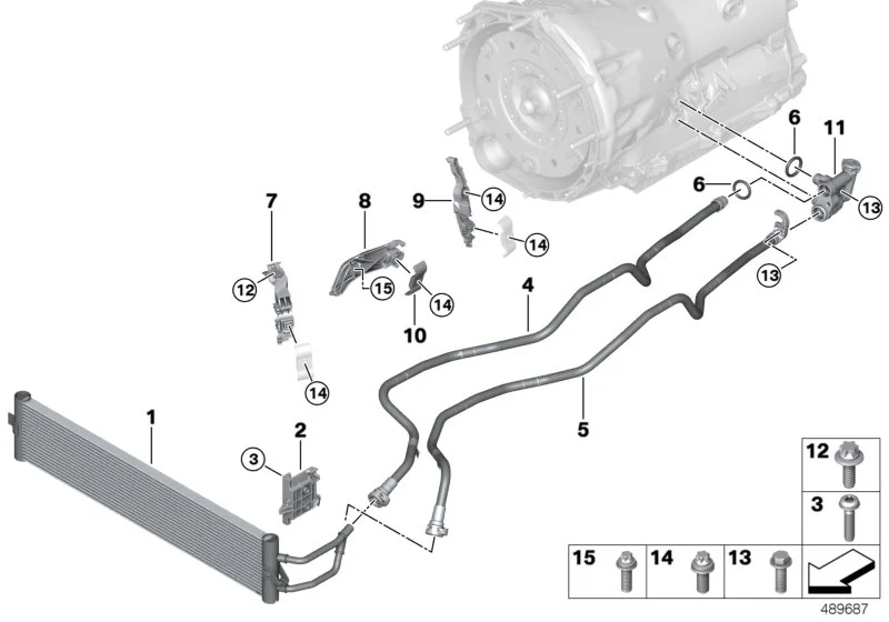 BMW Getriebeölkühler G11 G12 G14 G15 G16 G30 G31 G32 17218619387