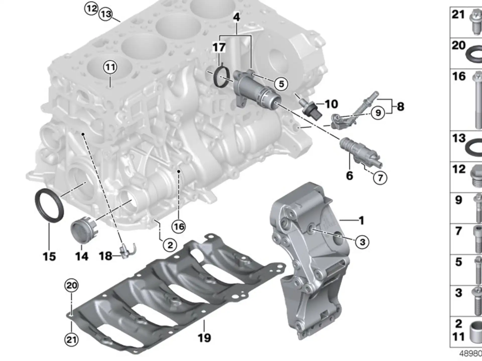 BMW Anschlussstutzen F10 F11 F15 F20 F21 F22 F23 F25 F26 F30 F31 F32 F33 F34 F36 F39 F45 F46 F48 G01 G02 G11 G12 G20 G30 G31 G32 F54 F55 F56 F57 F60 11118511205