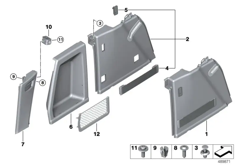 BMW Klappe Gepäckraum links F97 G01 51477445817 - X3 G01