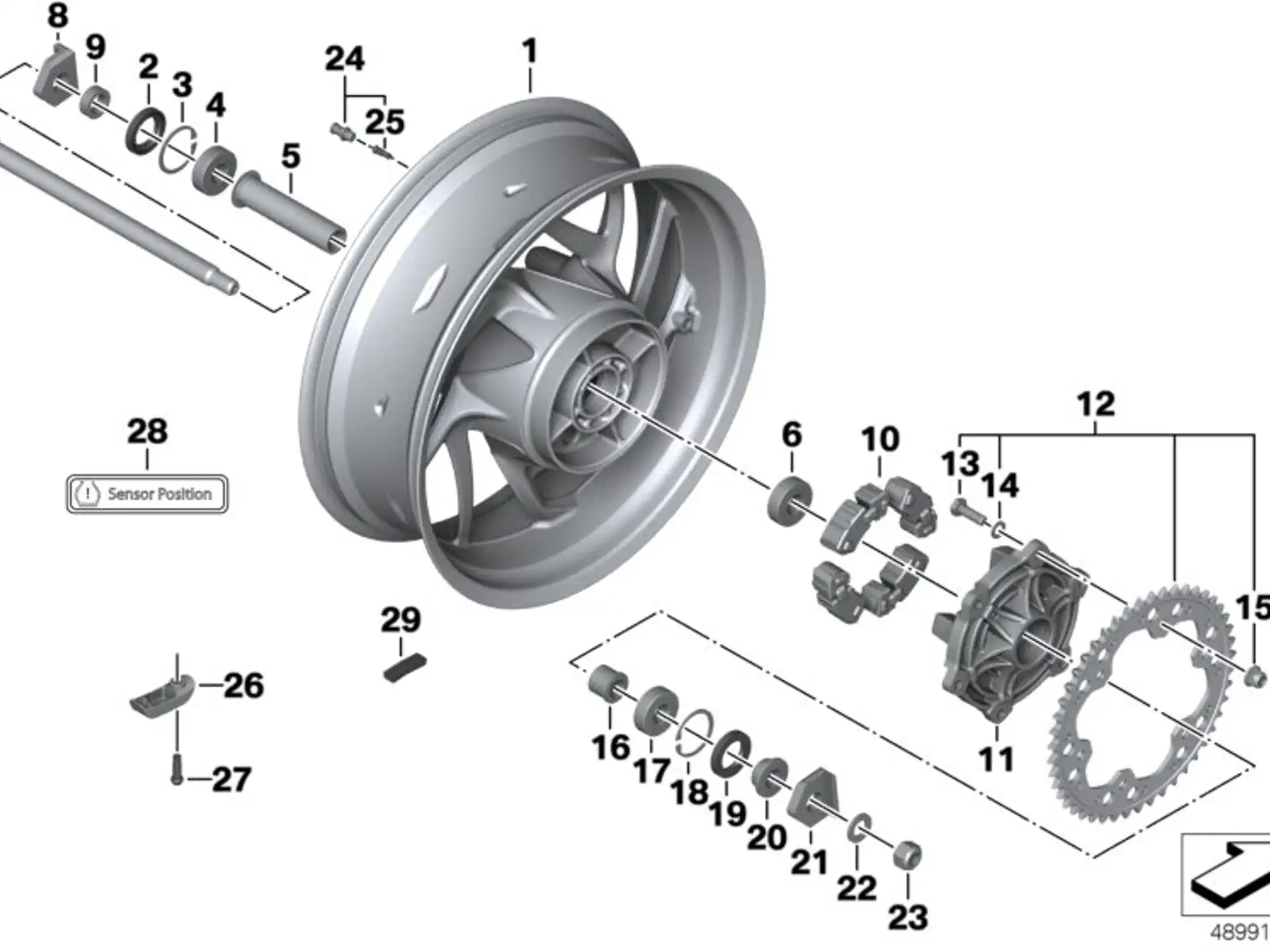 BMW Sicherungsring A40 K15 K16 K25 K25H K26 K27 K28 K29 K40 K43 K44 K48 K50 K51 K52 K53 K54 K61 K70 K72 K73 K75 R13 07119906808