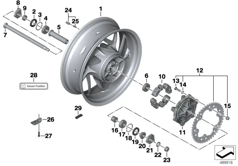 BMW Hinterrad schwarz K73 36318543518