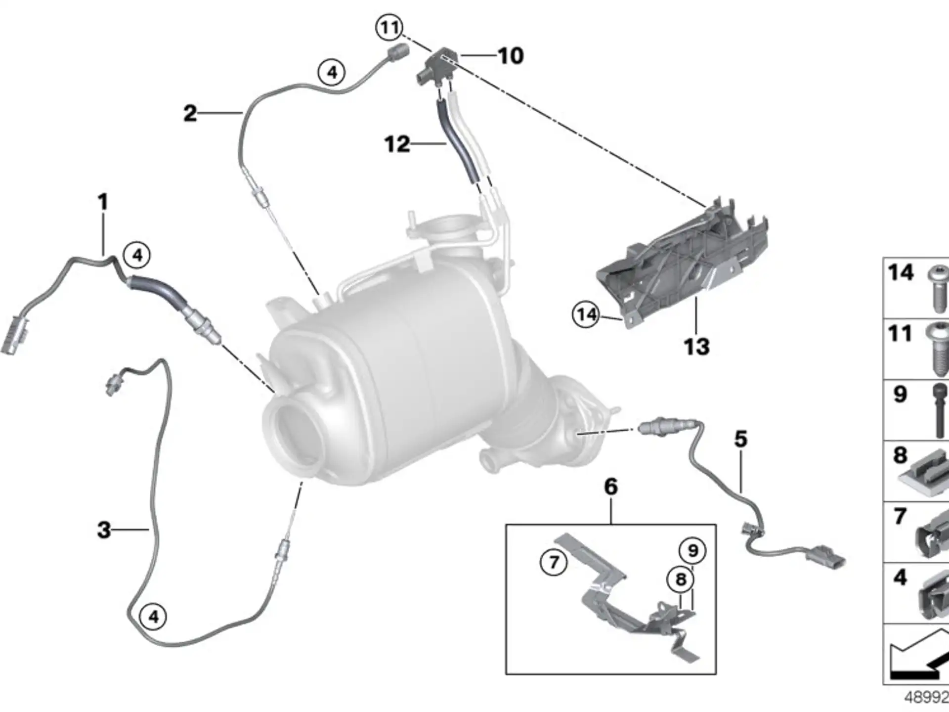 BMW Abgastemperatursensor G01 G02 G05 G06 G07 G11 G12 G20 G21 G30 G31 G32 13628595097