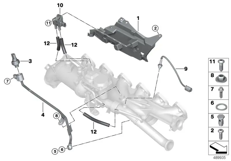 BMW Rohr Abgasdruck G01 G05 G06 G07 G11 G12 G20 G21 G30 G31 G32 1