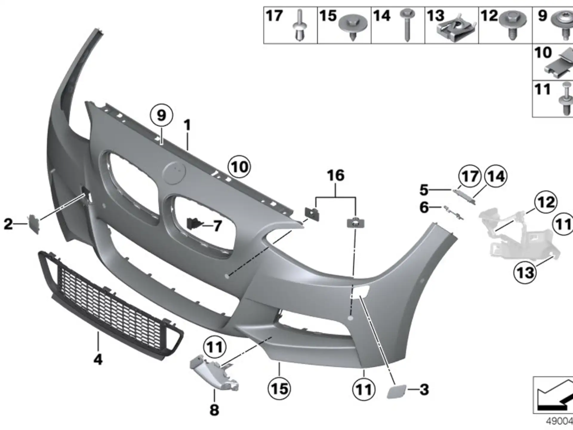 BMW Gitter Stossfänger Mitte vorne F20 F21 51118048969