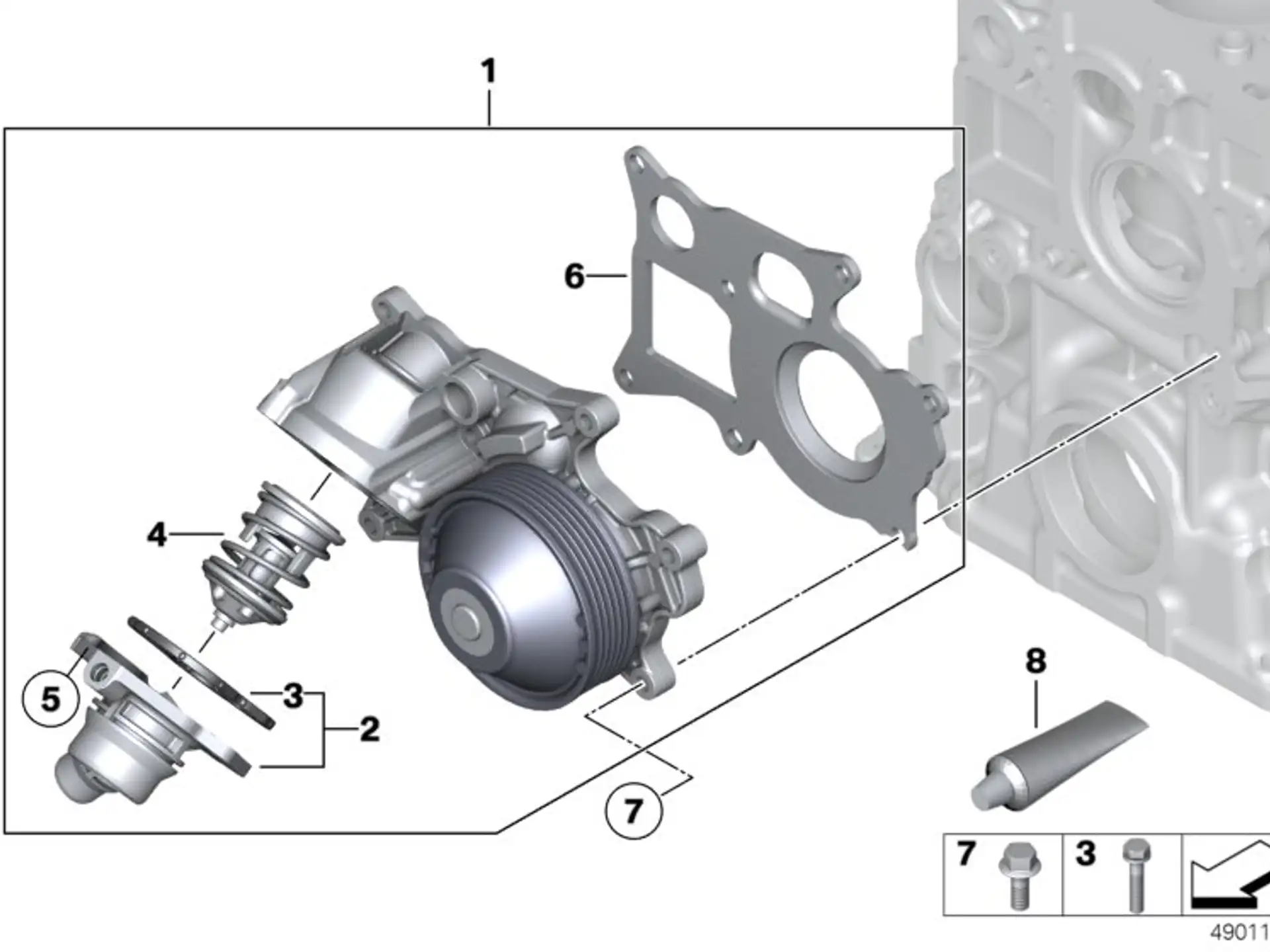 BMW Thermostat F10 F11 F15 F20 F21 F22 F23 F25 F26 F30 F31 F32 F33 F34 F36 F39 F45 F46 F48 G01 G02 G11 G12 G30 G31 F54 F55 F56 F57 F60 11518588945