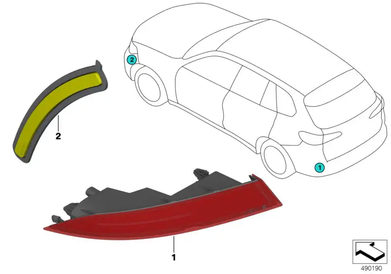 BMW Rückstrahler links G05 G07 63148091921