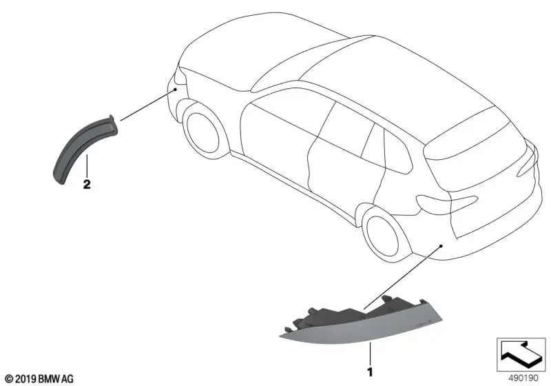 BMW Rückstrahler rechts G07 63147442308