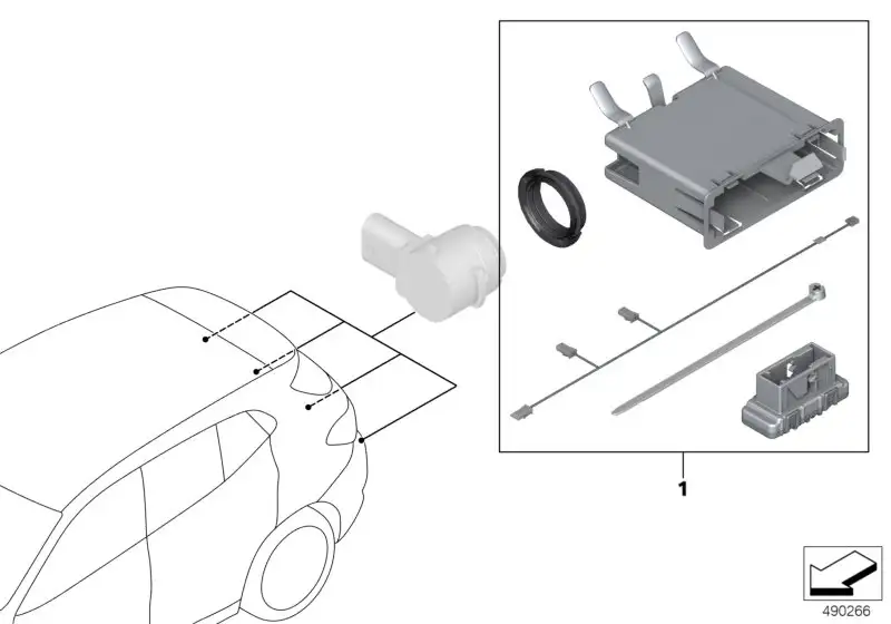 BMW Nachrüstsatz PDC hinten F39 F48 66202408604