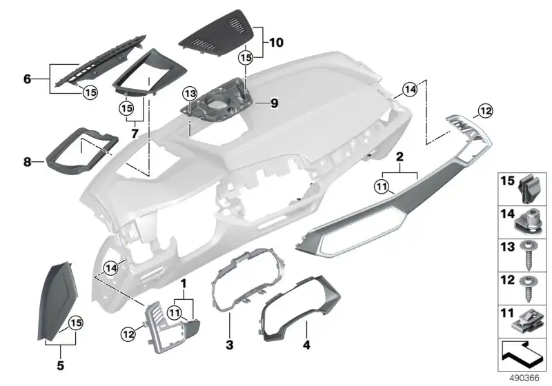 BMW Blende I-Tafel Fineline Stripe Beifahrer G05 G06 51459483652