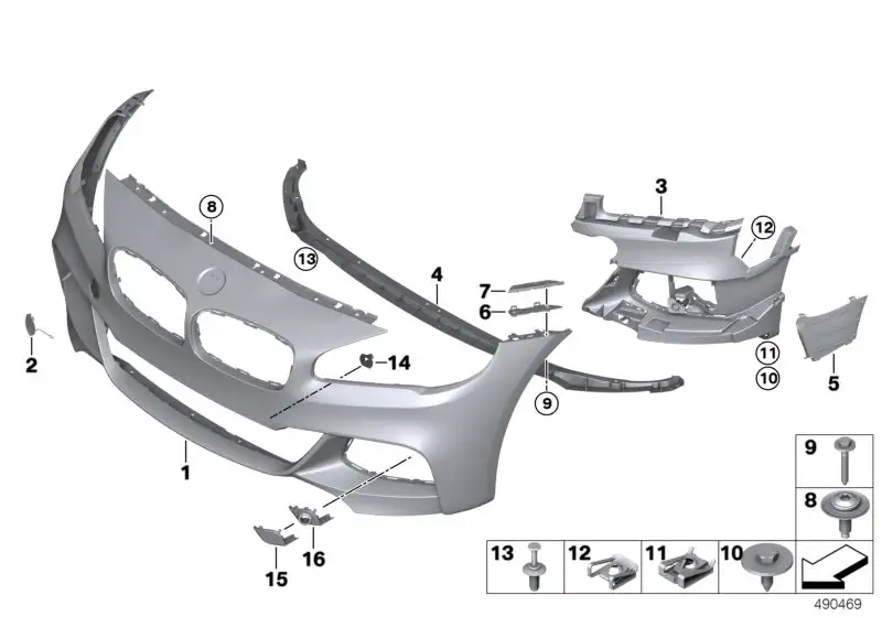 BMW Deckel PDC vorn außen rechts F45 F46 51118073880