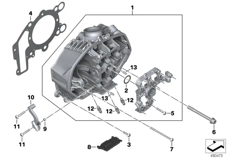 BMW Zylinderkopfdichtung 3 Lagen links 11129457539 - Bildposition