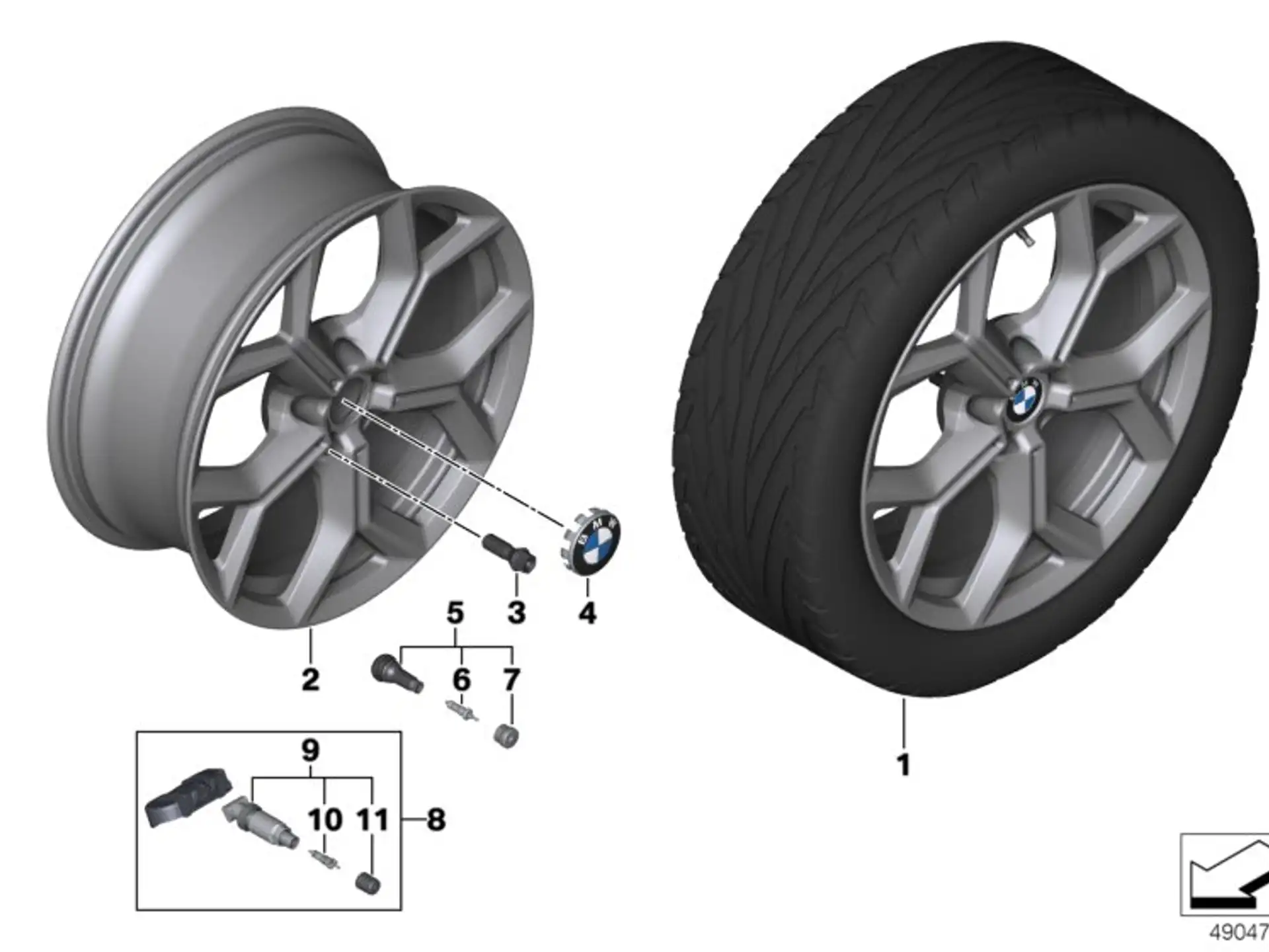 BMW Alufelge Y-Speiche 693 ferricgrey/glanzgedreht 7,5Jx19 ET:32 X3 G01 X4 G02