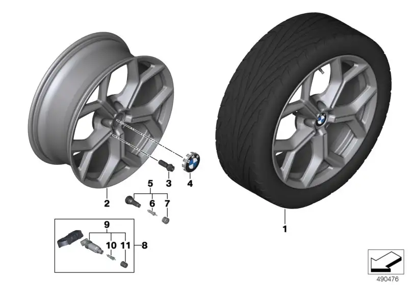 BMW Alufelge Y-Speiche 693 ferricgrey/glanzgedreht 7,5J ET:32 X3