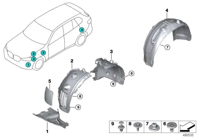 BMW Abdeckung Radhaus Vorderteil vorn li. 51717427505