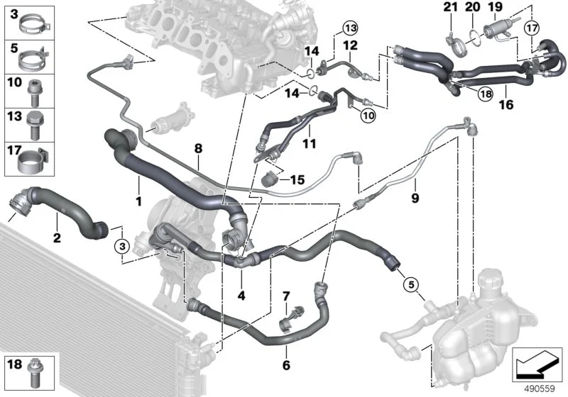 BMW Dichtung F39 F20 F44 F45 F46 F48 G01 G02 G05 G06 G07 G11 G12 G14 G15 G16 G20 G21 G30 G31 G32 F54 F60 18308595104