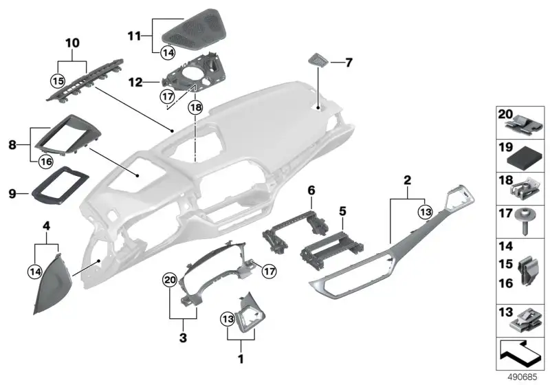 BMW Träger Center Speaker 51456831281