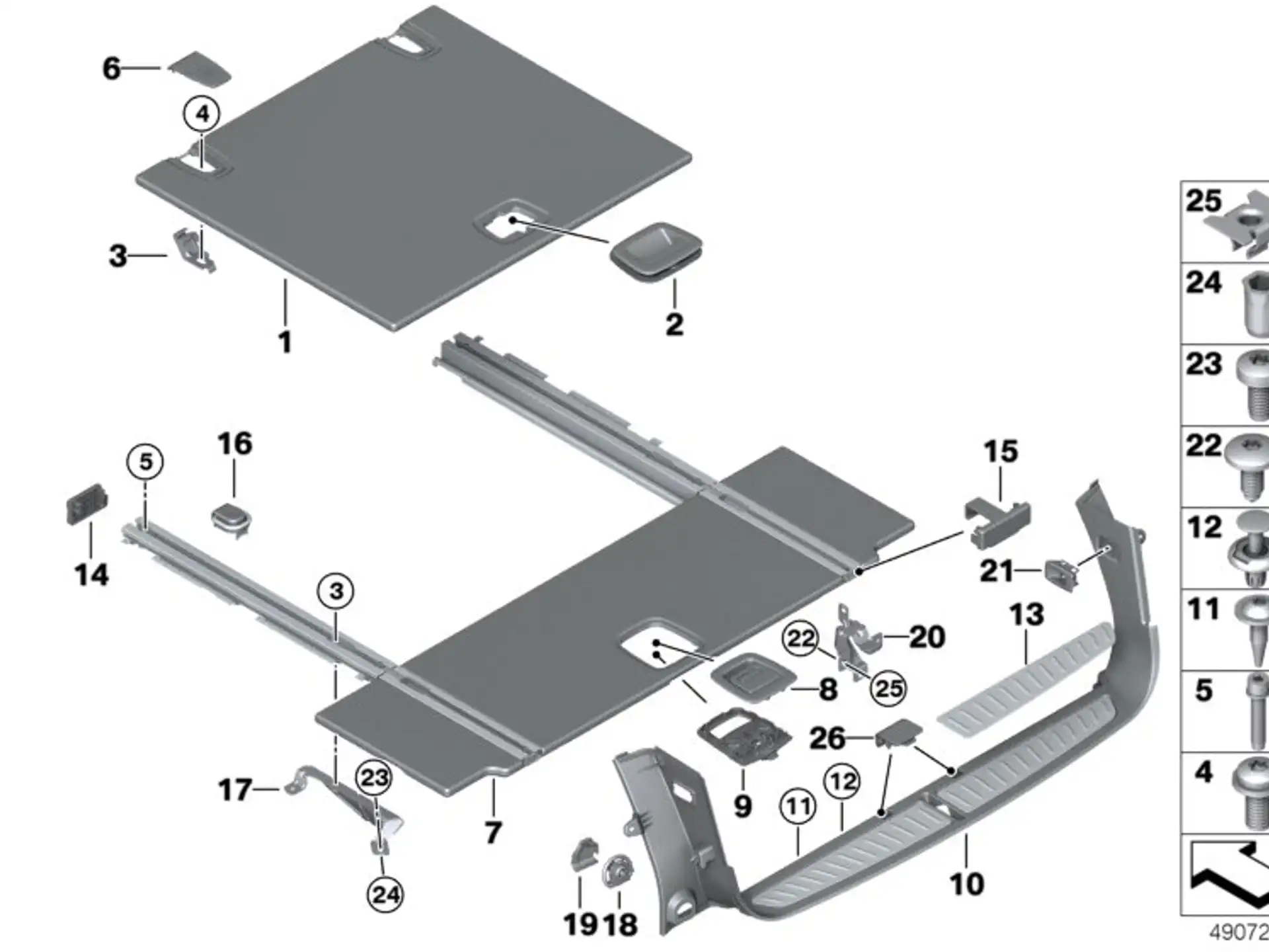 BMW Scharnier Einlegeboden G31 51477387478