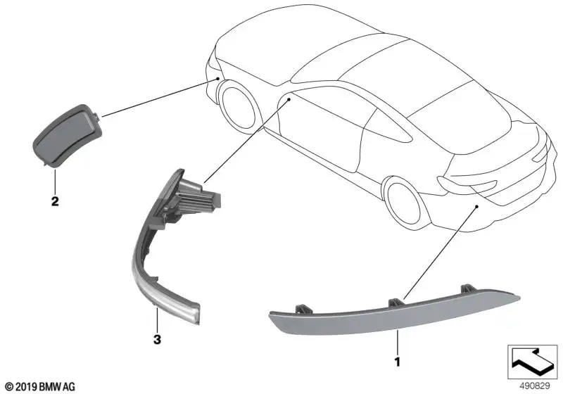 BMW Rückstrahler rechts F91 F92 F93 63148089520
