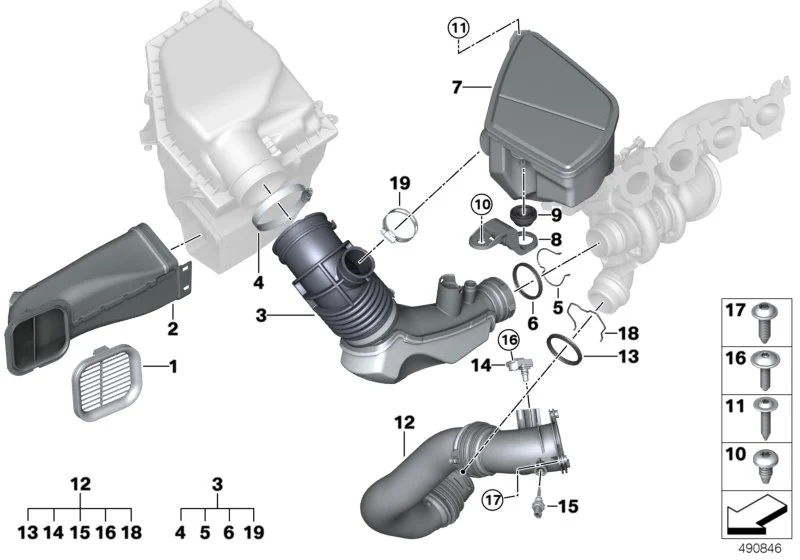 BMW Ansaugkanal G01 G02 G05 G06 G07 13718635093
