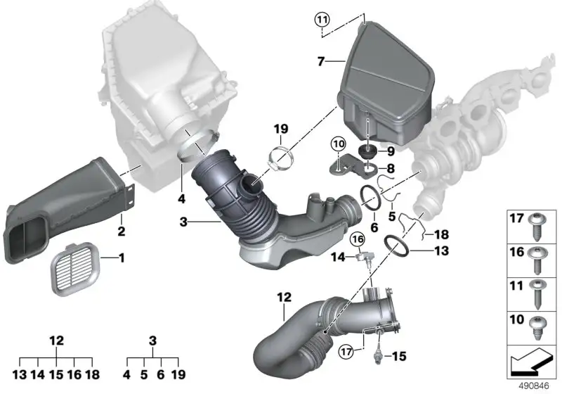 BMW Ansaugkanal G01 G02 G05 G06 G07 13718635093