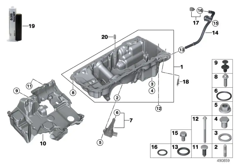 BMW Ölwanne G01 G02 G05 G06 G07 G11 G12 G14 G15 G16 G20 G21 G30 G