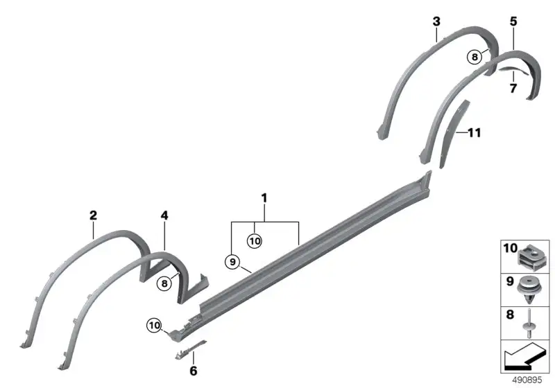 BMW Einlage hinten rechts F98 G02 51778745918