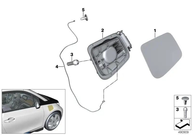 BMW Abdecktopf Ladeanschluss I01 51177335742