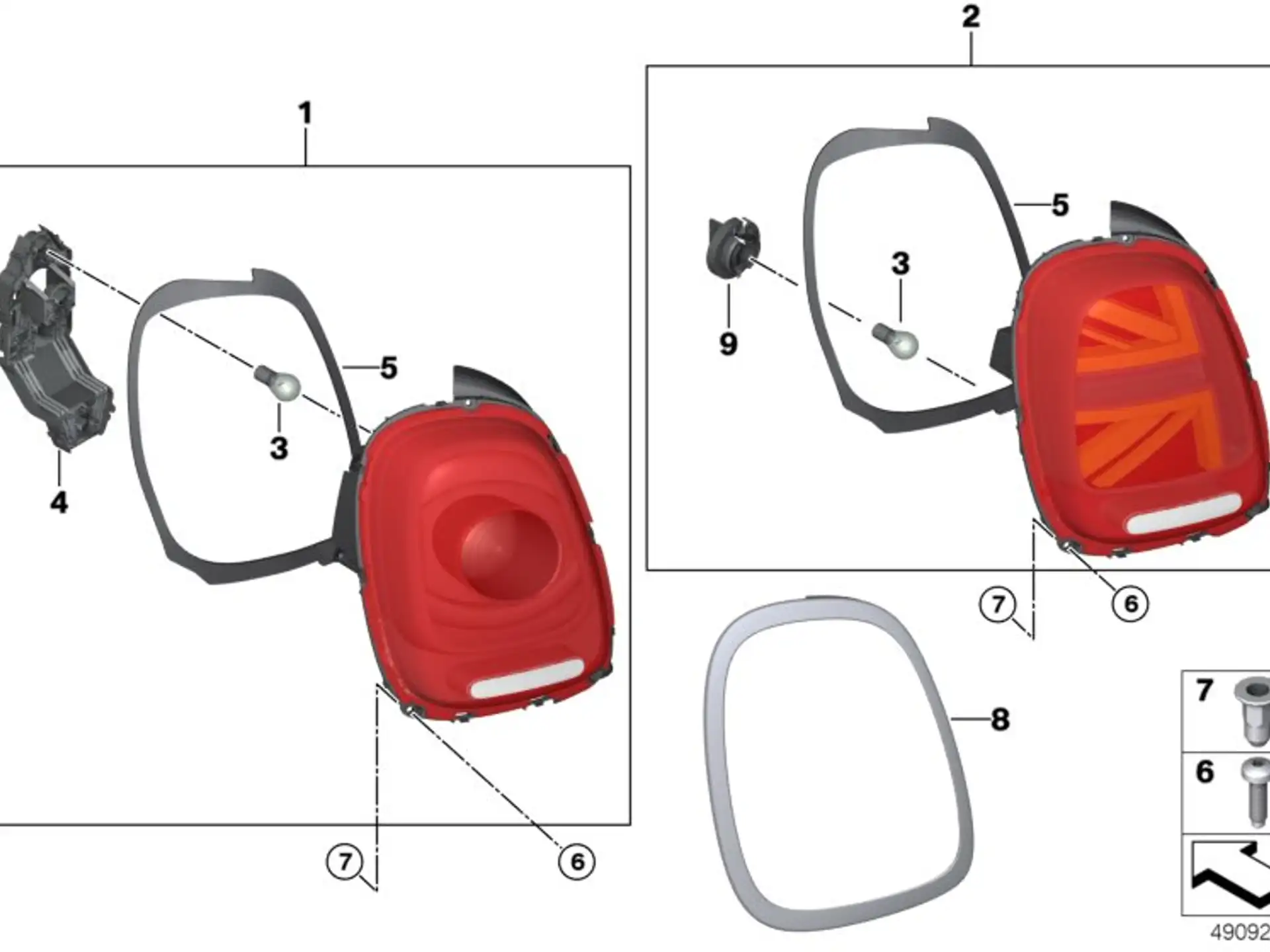 BMW Heckleuchte links F55 F56 F56E F57 63217435133