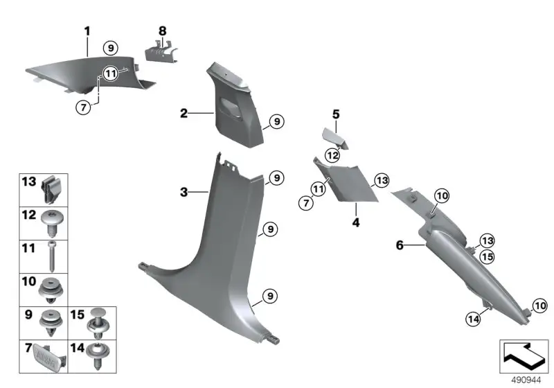 BMW Blende A-Säule links F98 G02 51438072831